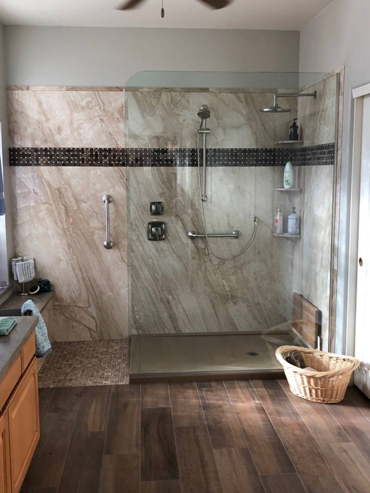 Full Bathroom Remodel with stone facade in Peoria, Arizona home
