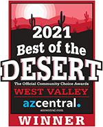 Winner of 2021 Best of the Desert Community Choice Awards in West Valley
